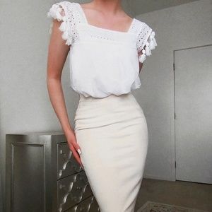 Lulu's faux suede pencil skirt